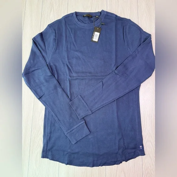 Men's True Navy Long Sleeve Tee - Picture 2 of 13